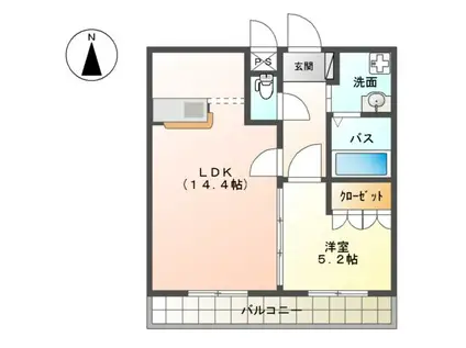 フォーマルハウト(1LDK/2階)の間取り写真
