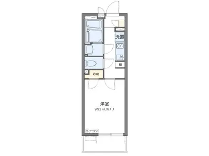 クレイノうたり(1K/3階)の間取り写真