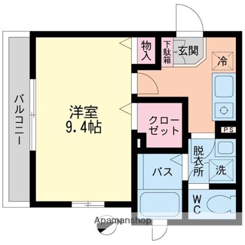 リヴェール・ケイズ(1K/2階)の間取り写真
