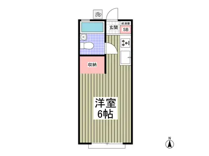 ボ-トハウス(ワンルーム/2階)の間取り写真