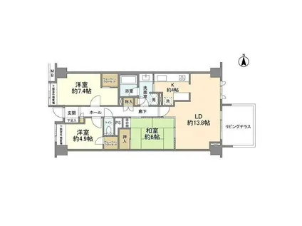 グランドメゾン朝比奈(3LDK/3階)の間取り写真