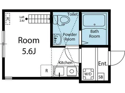 ホルスリッジ(ワンルーム/2階)の間取り写真