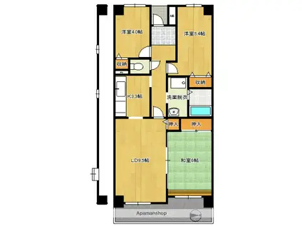 コーポレート相模原三丁目(3LDK/5階)の間取り写真