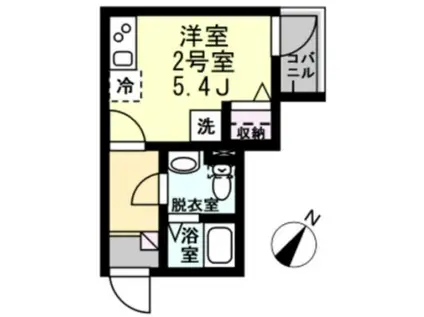 ベイルーム妙蓮寺(ワンルーム/2階)の間取り写真