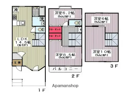 マンション友保(3SLDK)の間取り写真