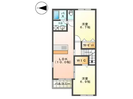 ウエイド フルスⅡ(2LDK/2階)の間取り写真