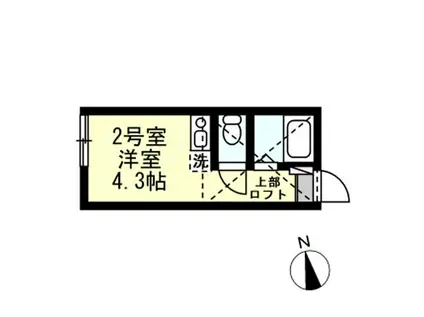 ユナイト野島パーム・ビーチ(ワンルーム/1階)の間取り写真