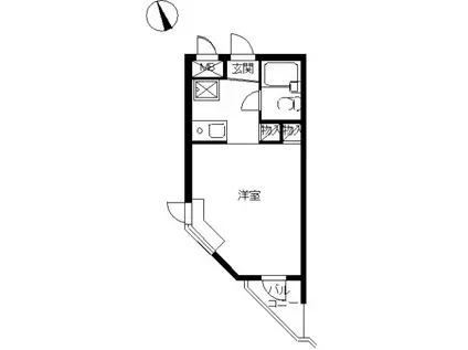 スカイコート白楽A(ワンルーム/2階)の間取り写真
