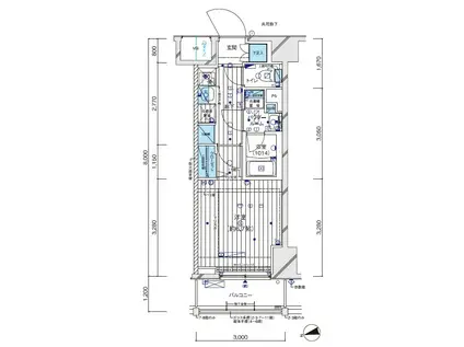 メインステージ横濱阪東橋(1K/8階)の間取り写真