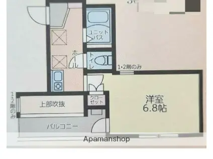 ライフアップ杉田(1K/1階)の間取り写真