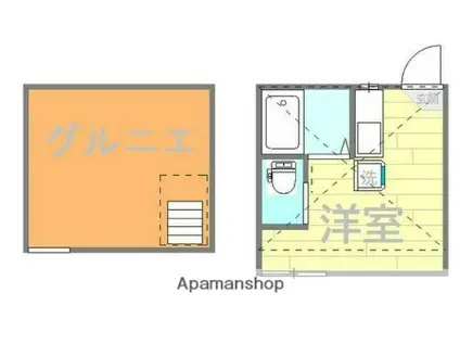 第2フタバハイツ(ワンルーム/2階)の間取り写真