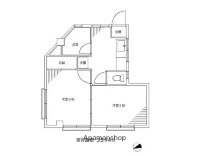 第1三浦マンション(2K/3階)の間取り写真
