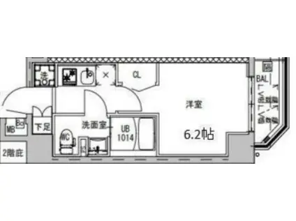 S-RESIDENCE横浜大通公園(1K/8階)の間取り写真