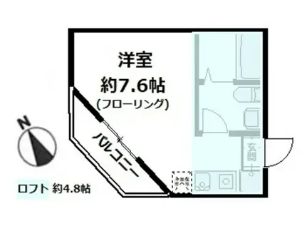 ヒルトップ横浜山手(ワンルーム/2階)の間取り写真