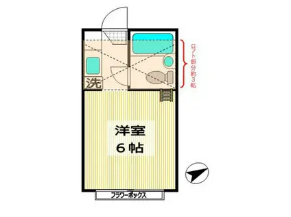 多摩ロイヤルハイツA(ワンルーム/2階)の間取り写真