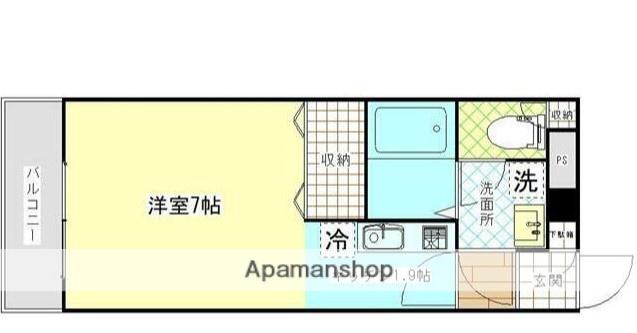 シーザリオみらい(1K/1階)の間取り写真