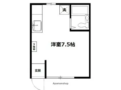 グリーンハイツ(ワンルーム/2階)の間取り写真