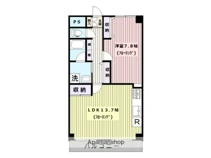 グレイス詩香(1LDK/3階)の間取り写真