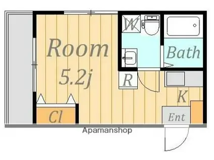 メゾンド リコ(ワンルーム/2階)の間取り写真