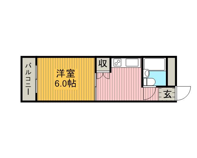 ライオンズマンション矢部第3(1K/4階)の間取り写真