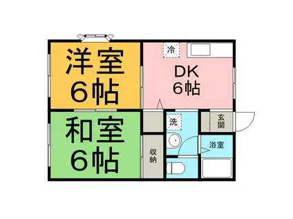 パーシモン(2DK/1階)の間取り写真