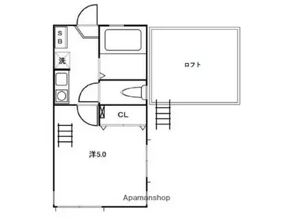 G・Aタウン県立大学Ⅱ(1K/2階)の間取り写真