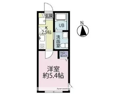 VILLA MARE(1K/2階)の間取り写真