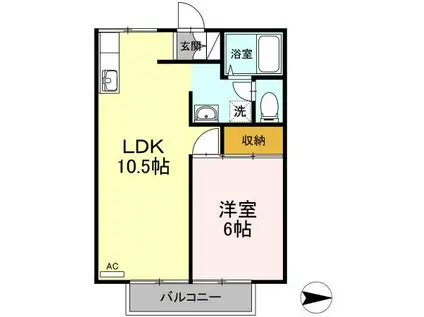 エステートニューミー(1LDK/2階)の間取り写真