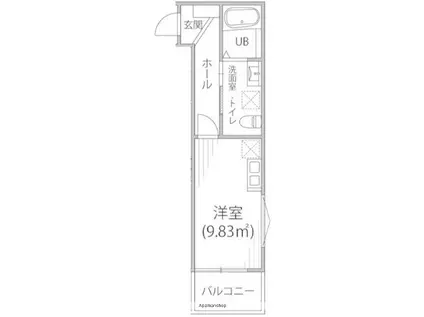 パークサイド平塚(1K/1階)の間取り写真