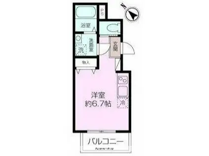 横浜マリオン(ワンルーム/3階)の間取り写真