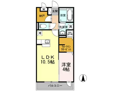 グッドベルテ横浜(1LDK/3階)の間取り写真