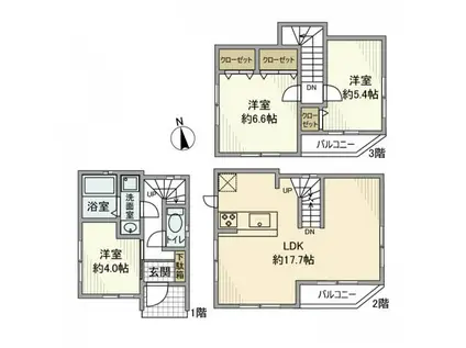 京浜東北・根岸線 大森駅(東京) 徒歩15分 3階建 築6年(3LDK)の間取り写真
