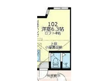 ユナイト白楽アンシャンテ(ワンルーム/1階)の間取り写真