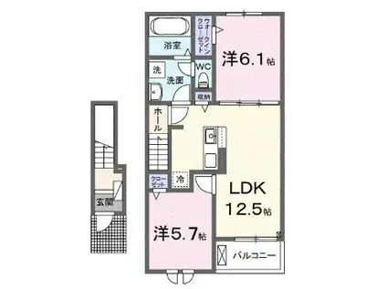 梅の木テラス(2LDK/2階)の間取り写真