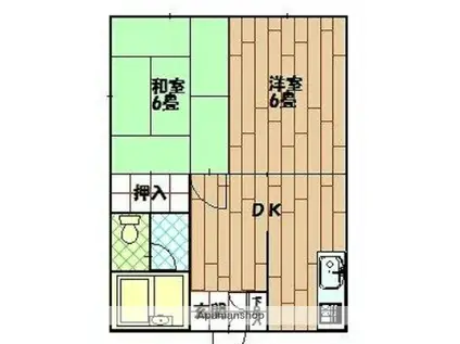 リバティ池田(2DK/1階)の間取り写真