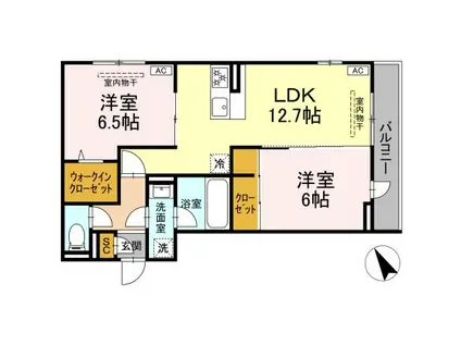 セントラーレ(2LDK/2階)の間取り写真