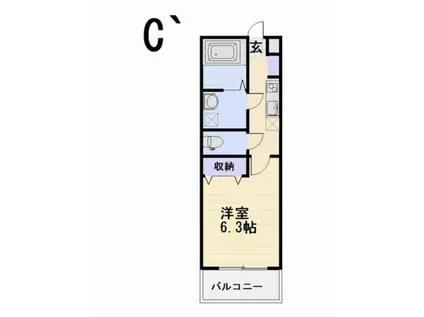 グリーンフォレスト湘南(1K/3階)の間取り写真