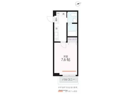 ハーミットクラブハウス羽田(1K/1階)の間取り写真