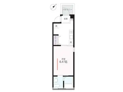 ハーミットクラブハウス 生麦2(1K/2階)の間取り写真