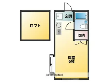 ルヴィラージュ玉川学園(ワンルーム/1階)の間取り写真