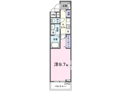 サンライズ大和(1K/2階)の間取り写真