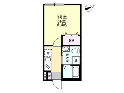 ベイルームリニア橋本(1K/2階)の間取り写真