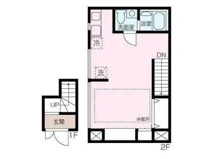 ルース根岸(ワンルーム/2階)の間取り写真