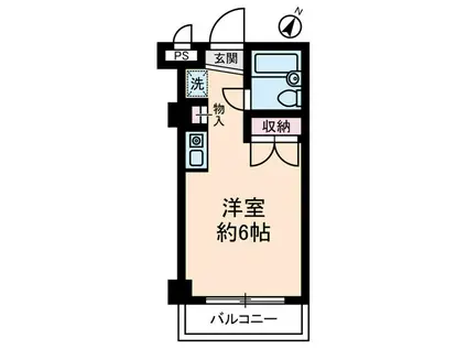 アーバンプラザ相模原(ワンルーム/1階)の間取り写真