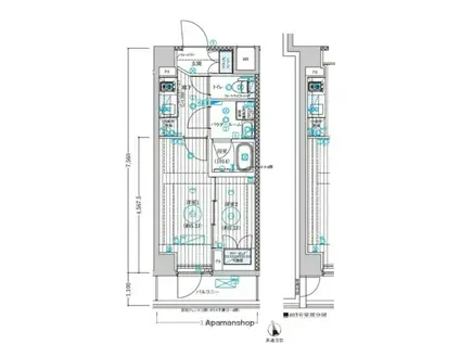ブライズ宮崎台(1K/2階)の間取り写真