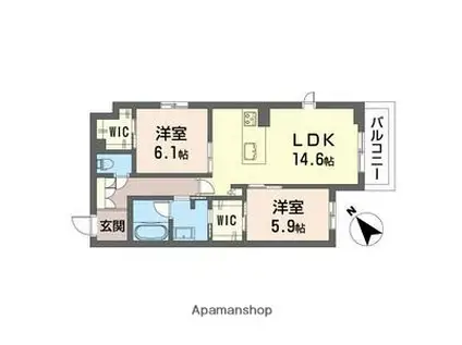 エクラージュ(2LDK/1階)の間取り写真