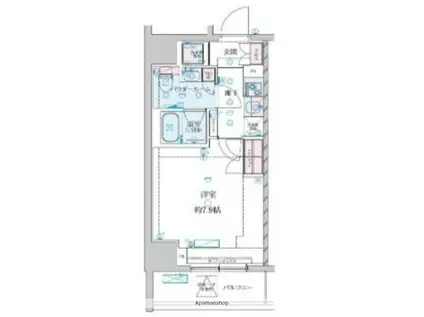 ジェノヴィア平塚Ⅲ(1K/5階)の間取り写真