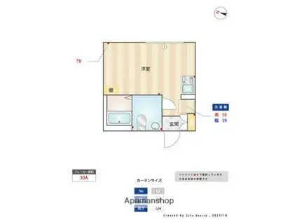 BLUEBIRD HOUSING(ワンルーム/1階)の間取り写真