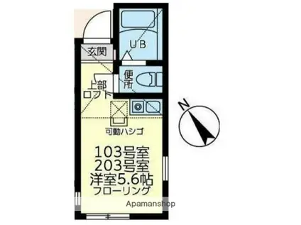 ユナイト上星川レッドパプリカ(ワンルーム/2階)の間取り写真