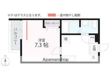 QUIET CRAB HOUSE MIX鎌倉(1K/2階)の間取り写真